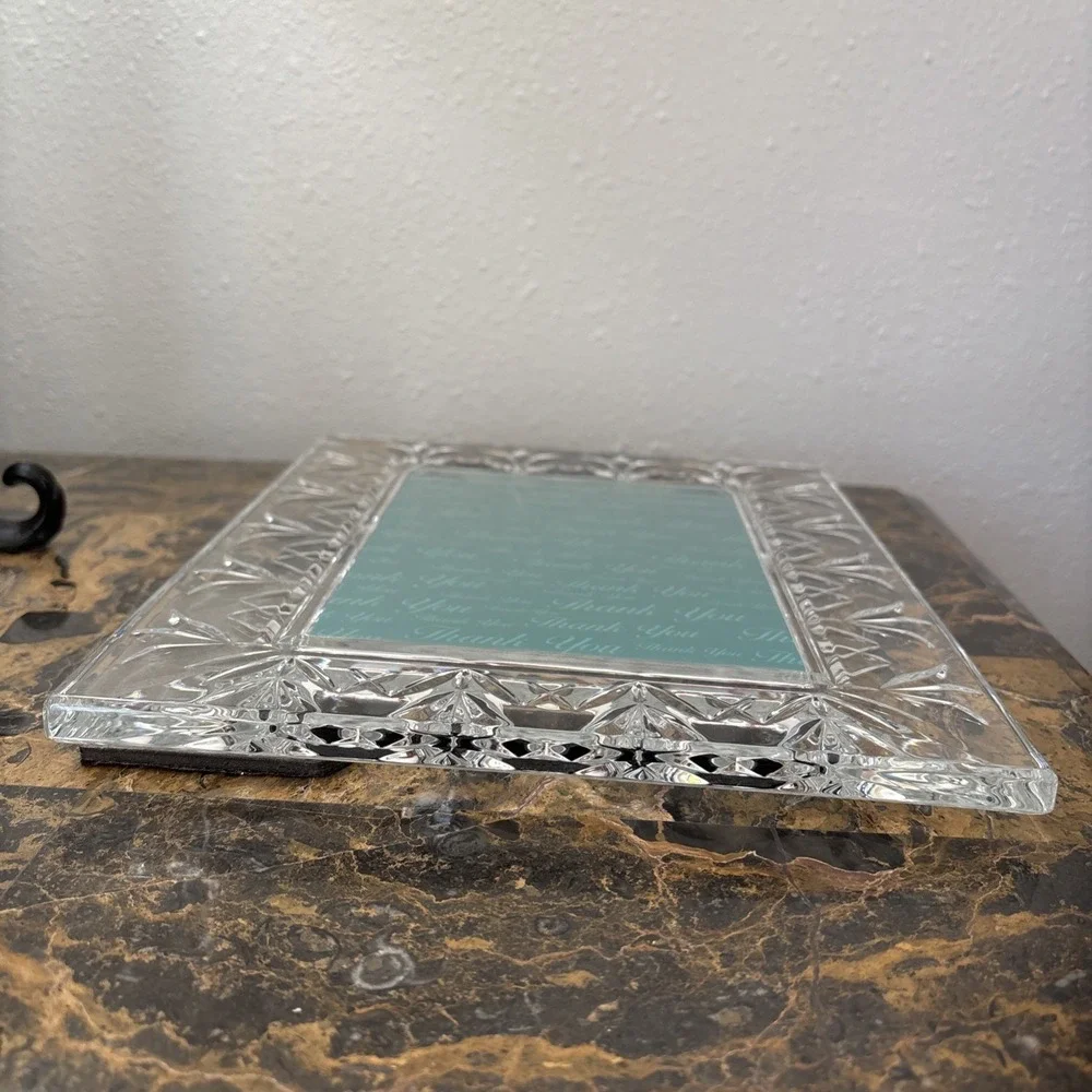 WATERFORD Crystal Thank You 5x7 Picture Frame 8.75